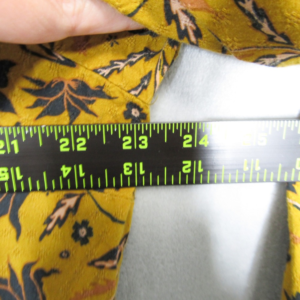 Universal Thread Mustard Yellow Floral Boho Midi Dress XXL Long Sleeve Cotton - Picture 8 of 14